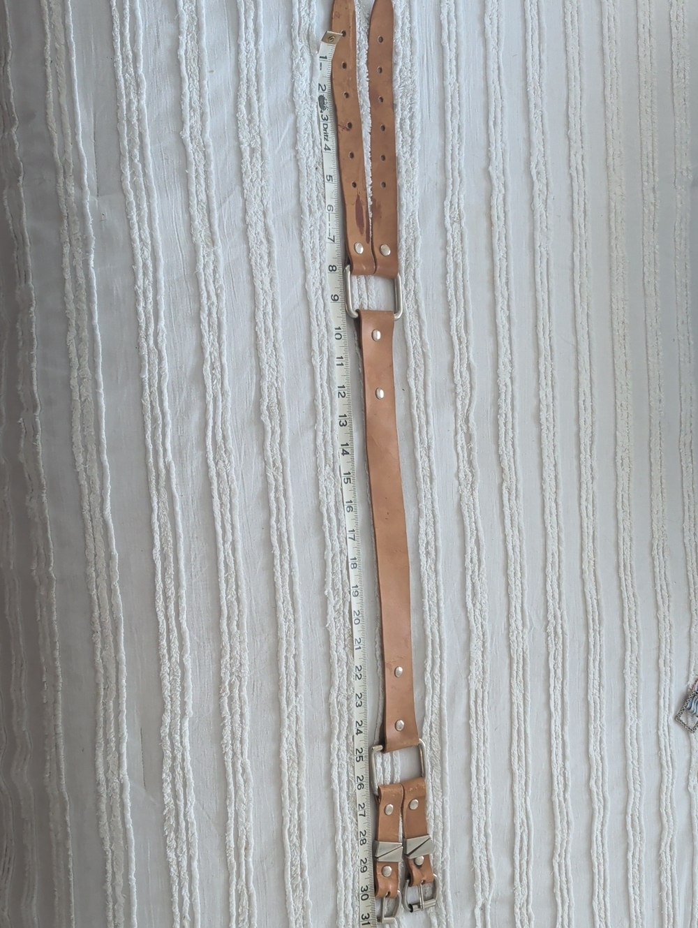 Tan Leather Double-Buckle Belt